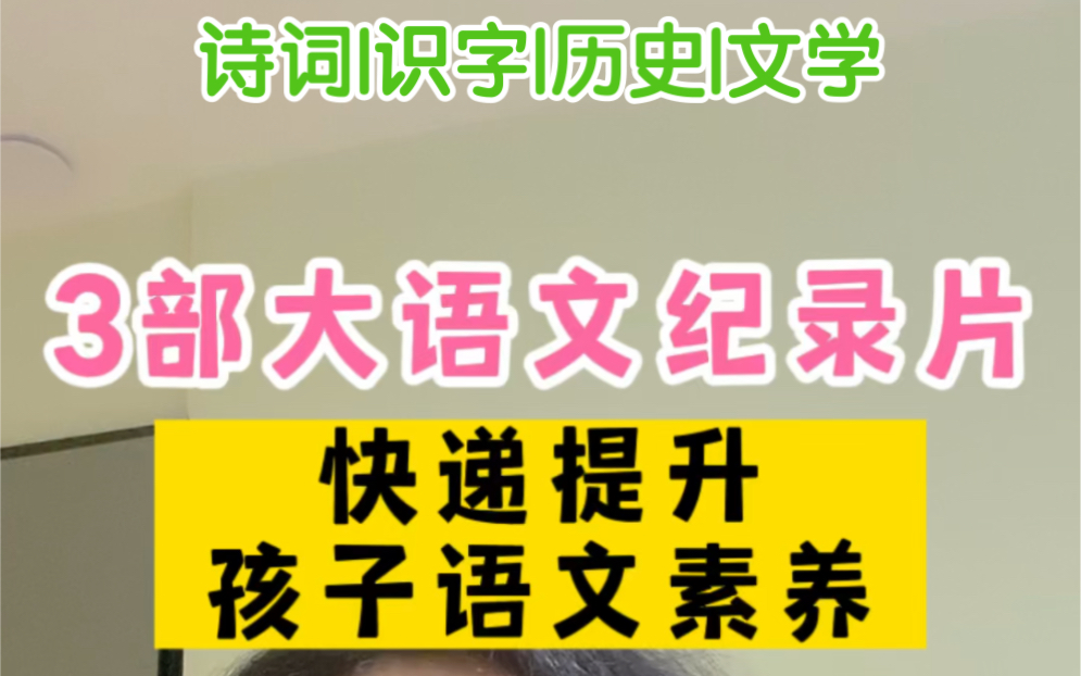 3部大语文纪录片,快速提升孩子语文素养!(诗词|识字|历史|文学)哔哩哔哩bilibili