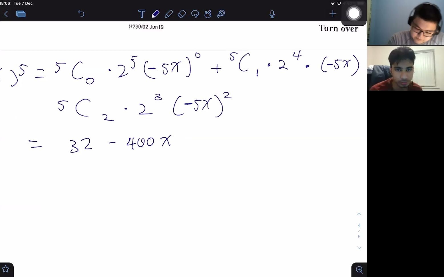 [图]英国印度裔高中生数学水平怎么样？我给老外上网课-ALevel OCR Maths 第一节