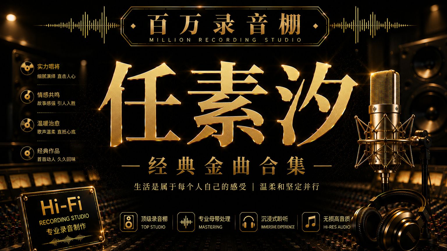 在百万豪装录音棚听【任素汐】深圳演唱会全套合集，【Hi-Res无损音质】，可后台播放，沉浸式放松听歌，开车跑步通勤歌单