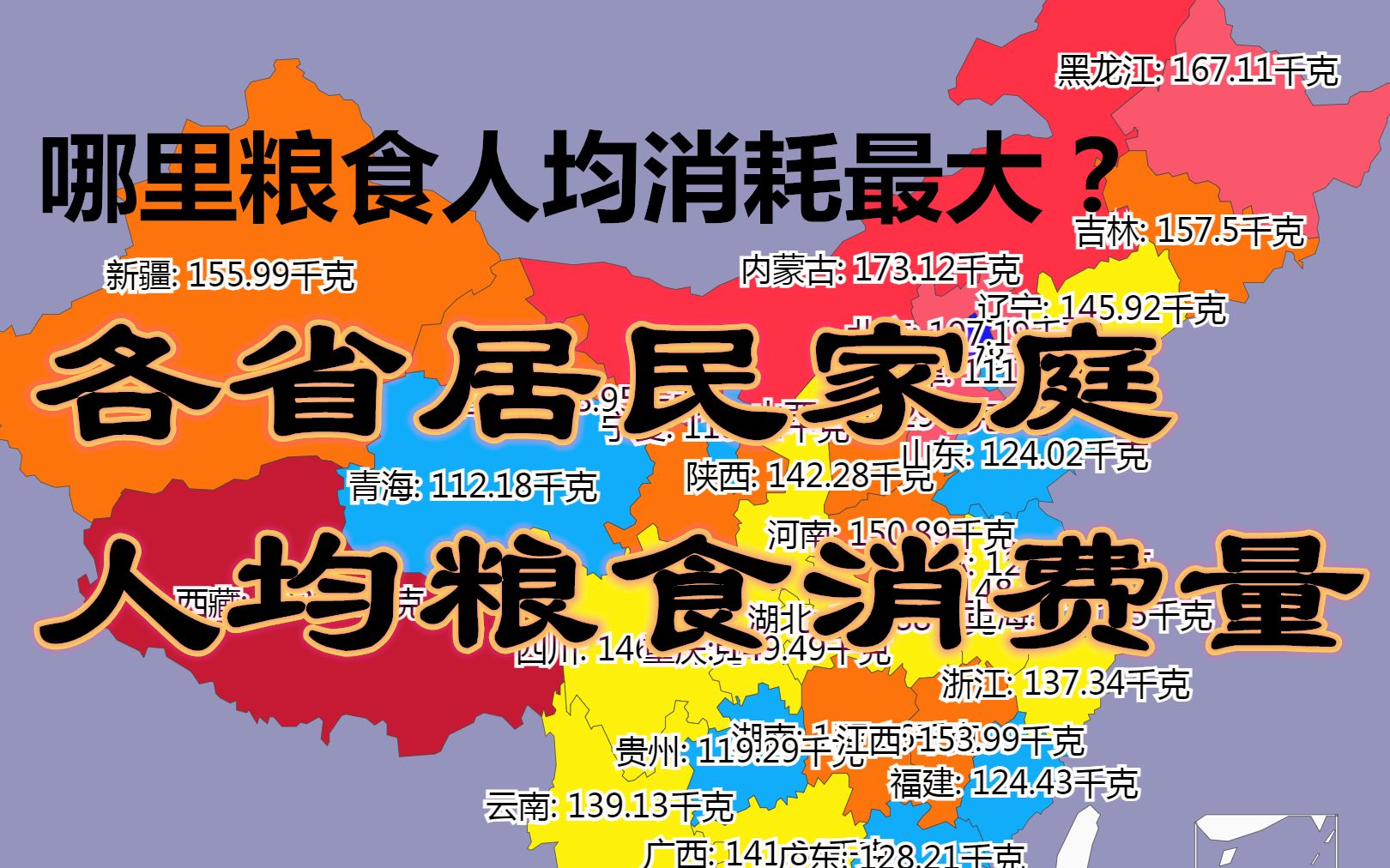 哪里粮食人均消耗最大?各省居民家庭人均粮食消费量数据可视化哔哩哔哩bilibili