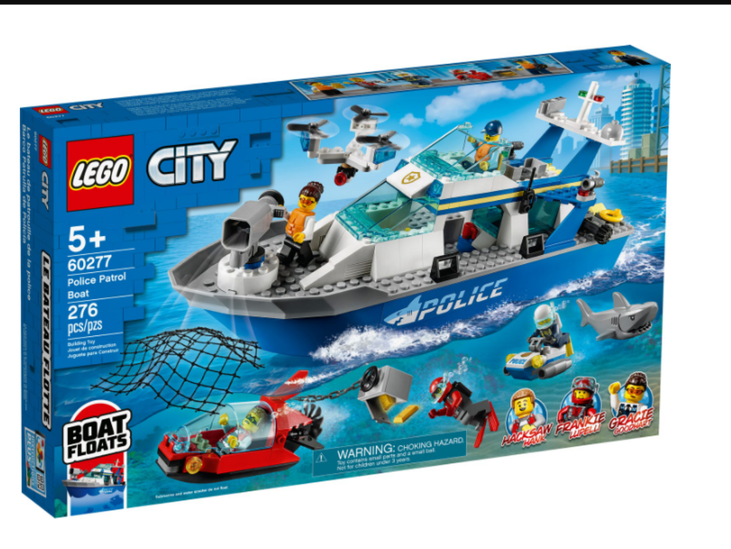lego60277policepatrolboat乐高城市2021新警察巡逻船广告