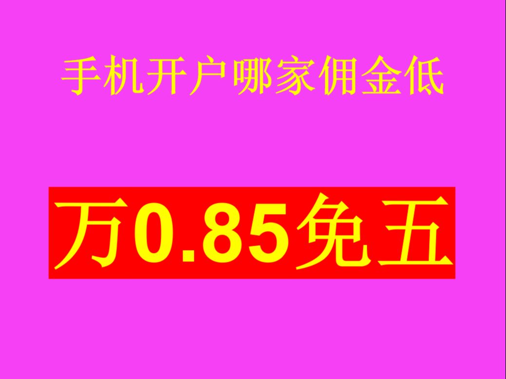 手机开户哪个证券公司佣金最低哔哩哔哩bilibili