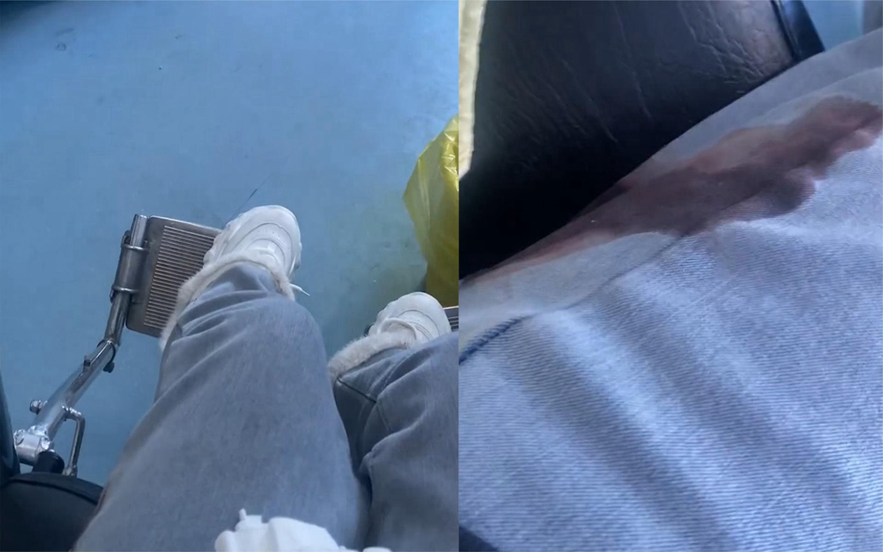 弟弟玩小刀脚打滑扎进姐姐大腿,出血量大把弟弟吓哭没有怪他