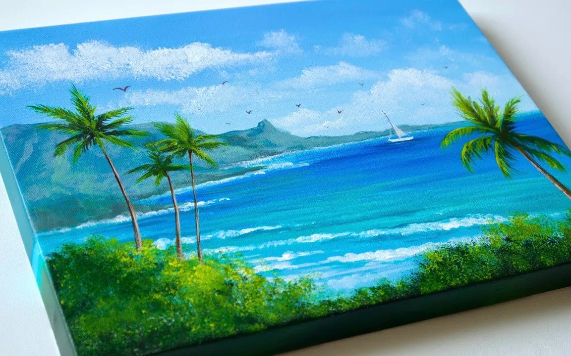 【丙烯画】海边景色