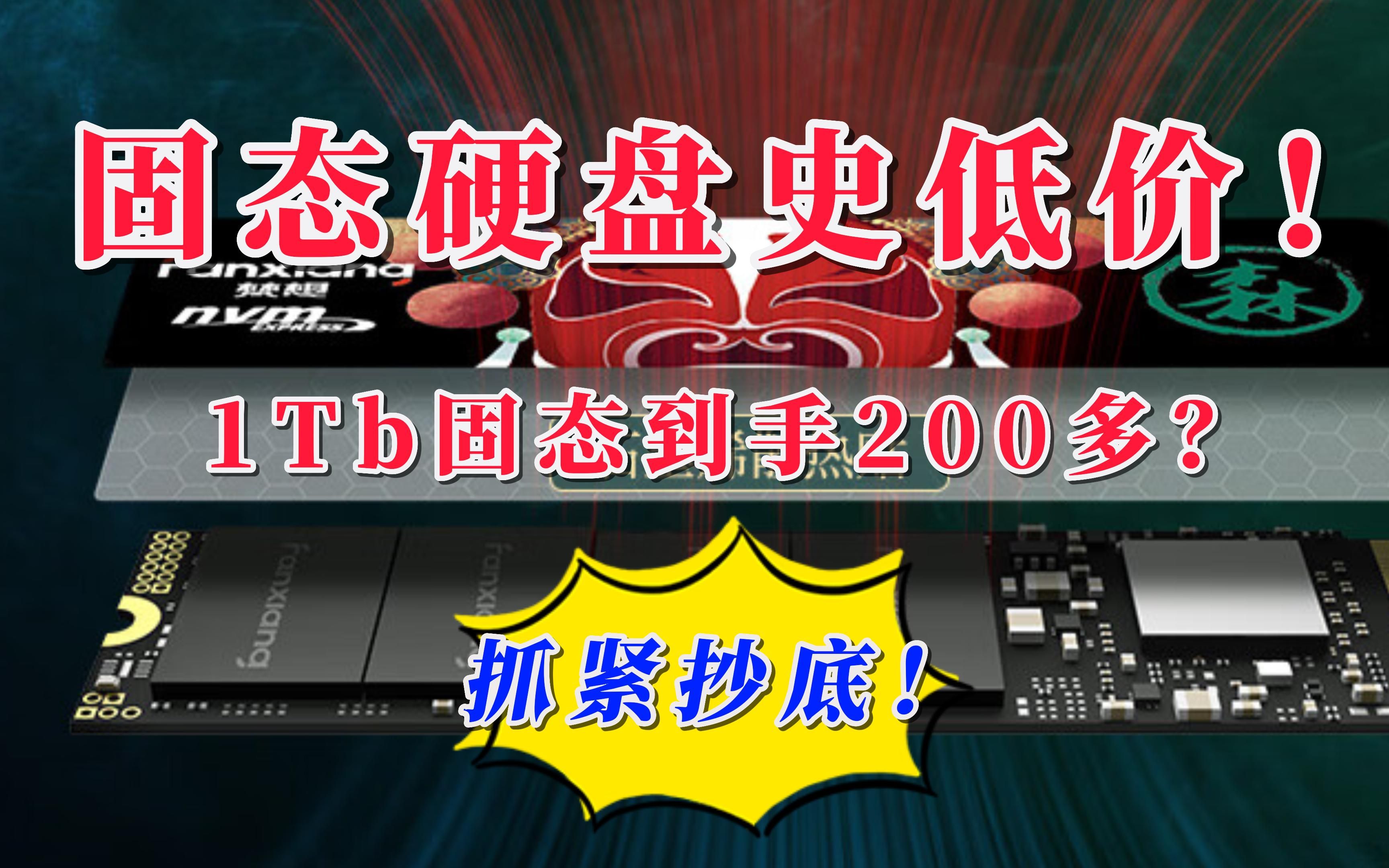 【史低价】固态硬盘价格大跳水,1Tb固态SSD到手200多 史低价 抓紧抄底!哔哩哔哩bilibili