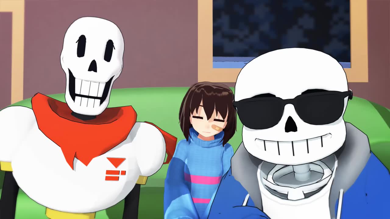 undertale骨兄弟と人间の日常mmd