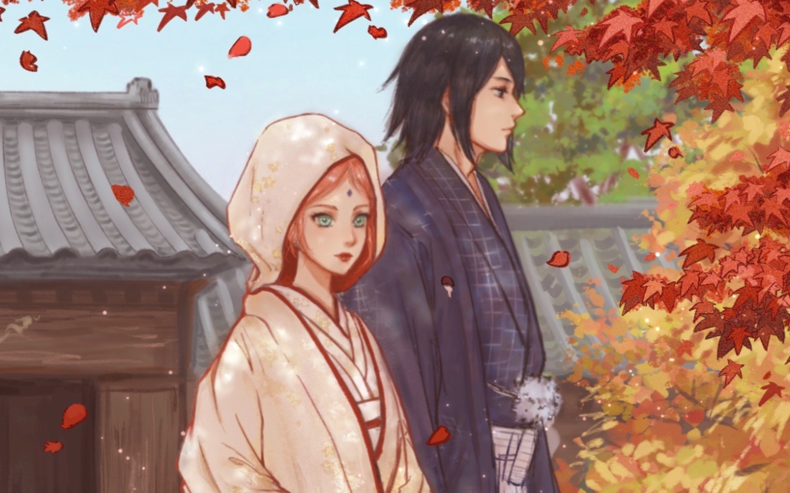 活动  【火影/佐樱】「白無垢の日」ipad绘