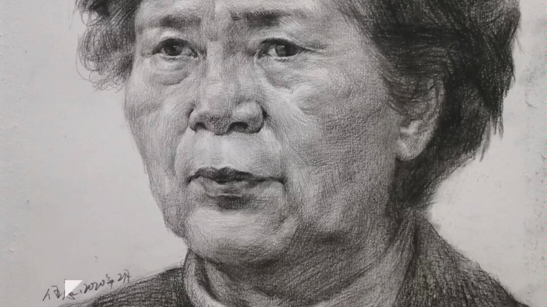 伍惠素描头像(李兰娟)