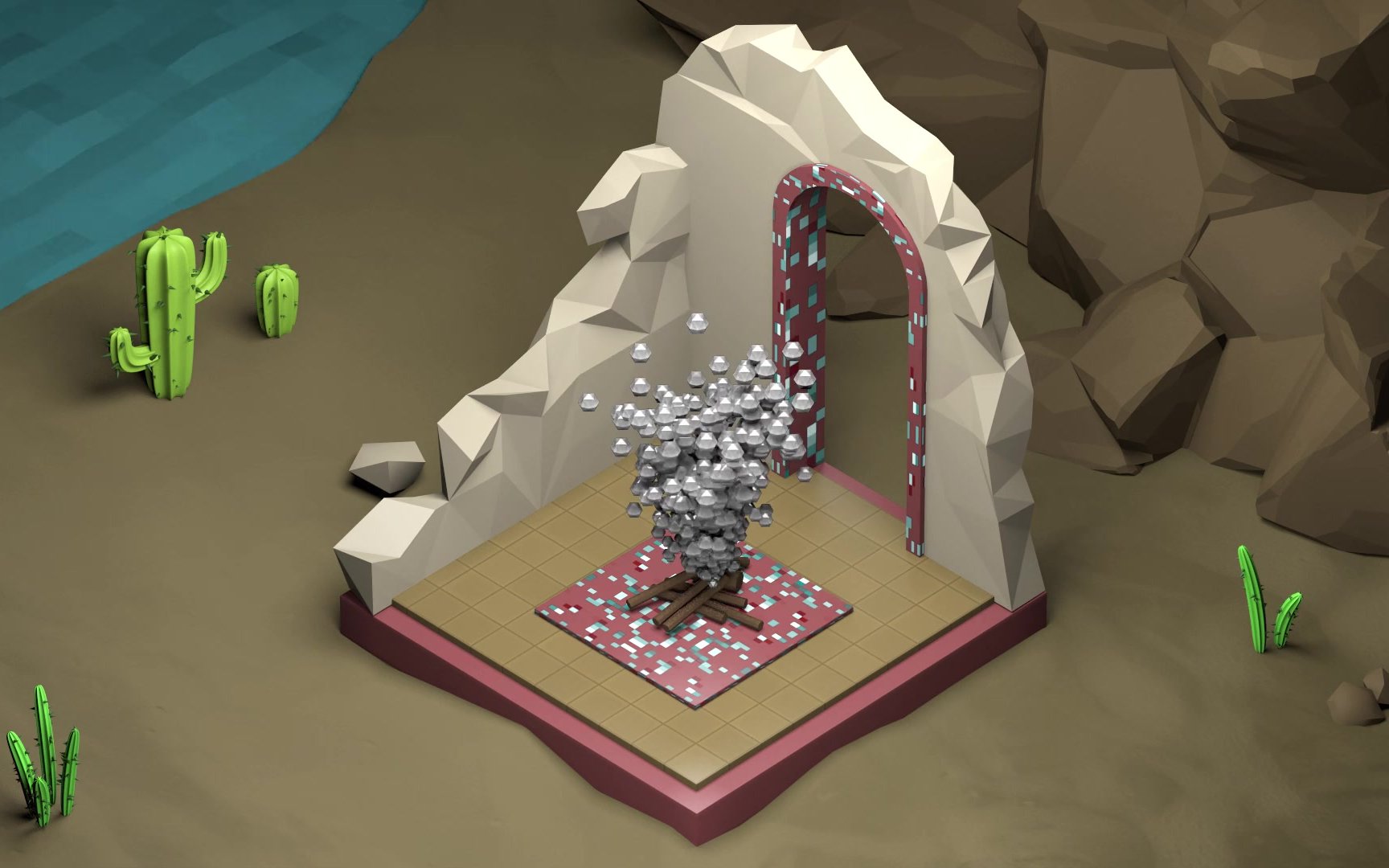 ae模板-3d游戏场景特效的动态logo片头模板动态徽标视频动态标识视频