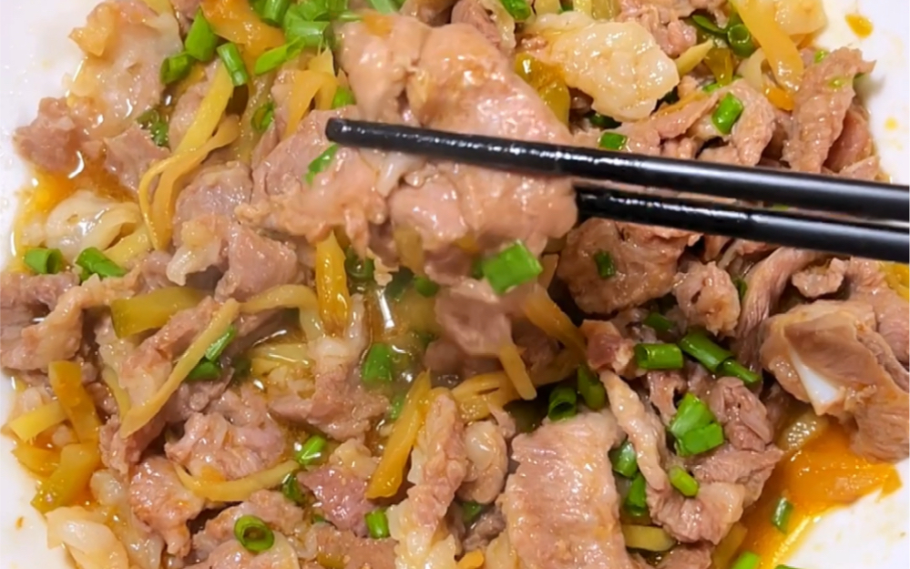 超级下饭的榨菜蒸猪肉!跟烧开水一样简单!