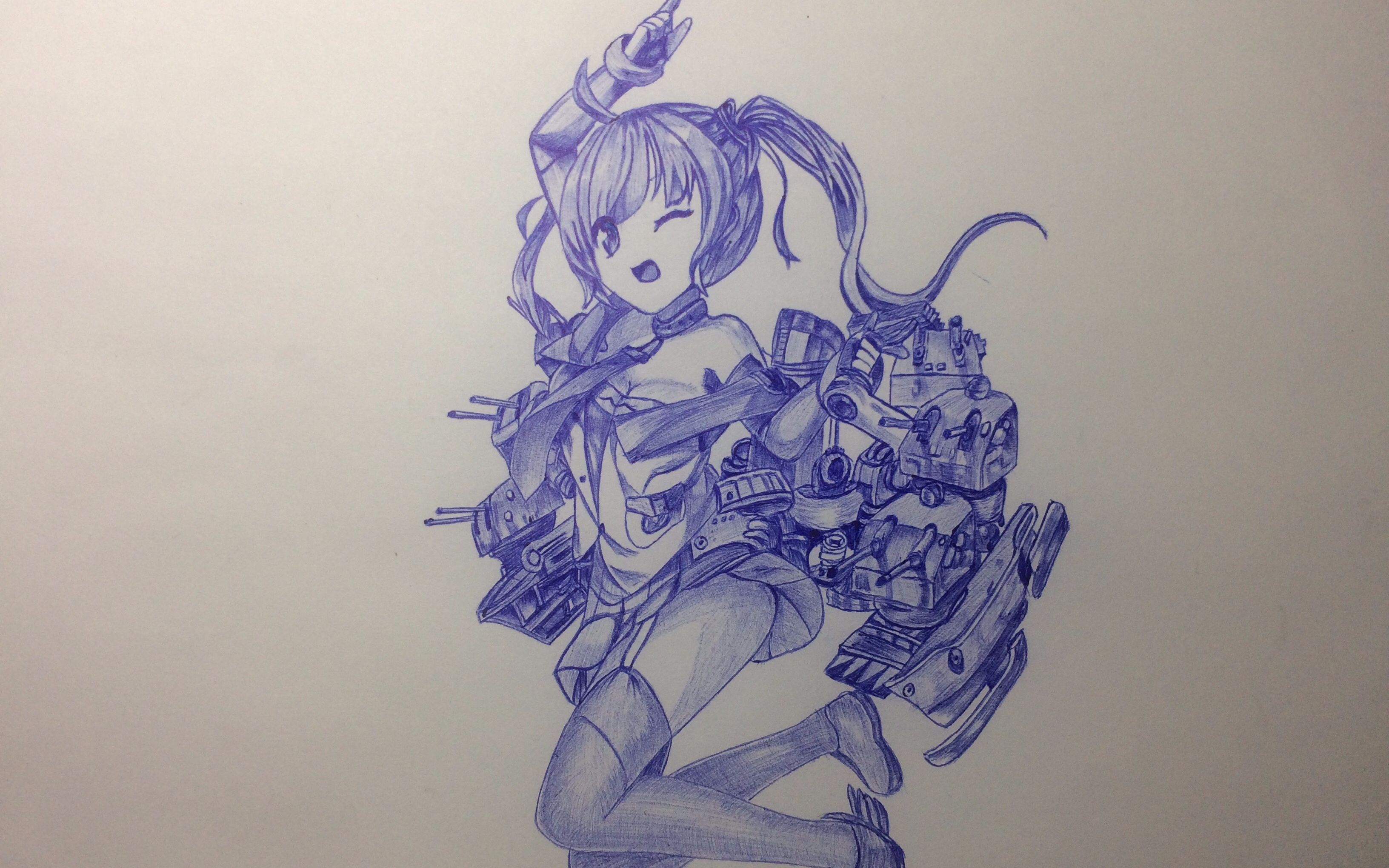 【手绘】}《碧蓝航线》圣地亚哥【圆珠笔画】