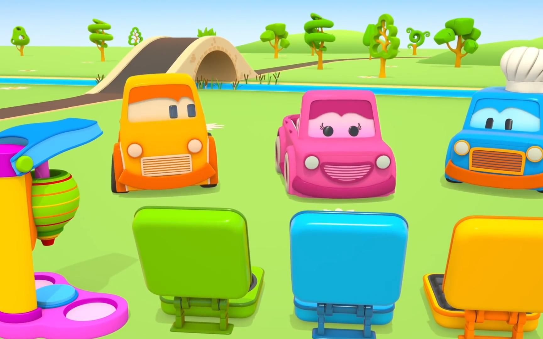 儿童卡通车动画 早教启蒙 认识颜色儿童玩具乐园