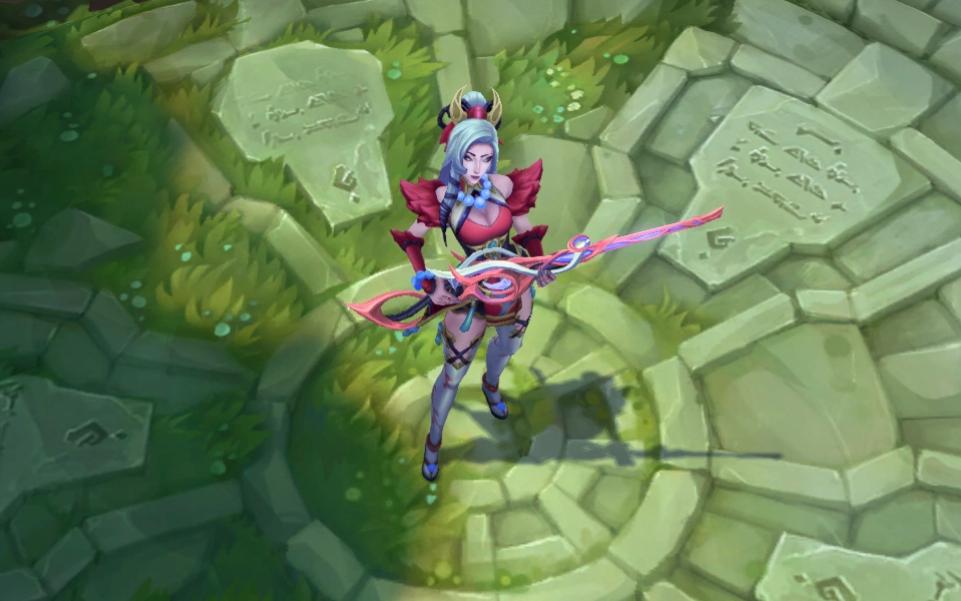 lol凯特琳净雪之月赤心炫彩皮肤演示