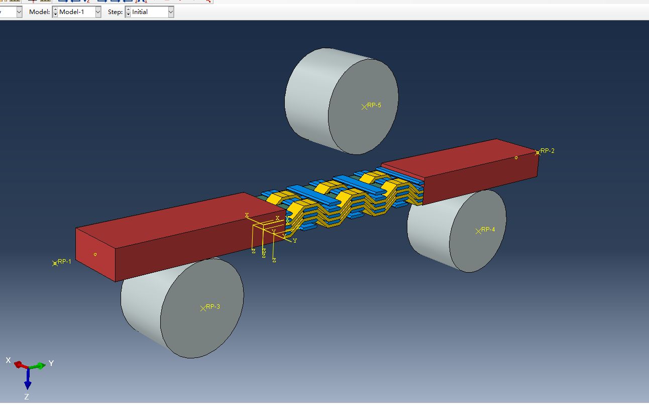 ABAQUS 机织复合材料三点弯曲宏细观模型厚度方向哔哩哔哩bilibili