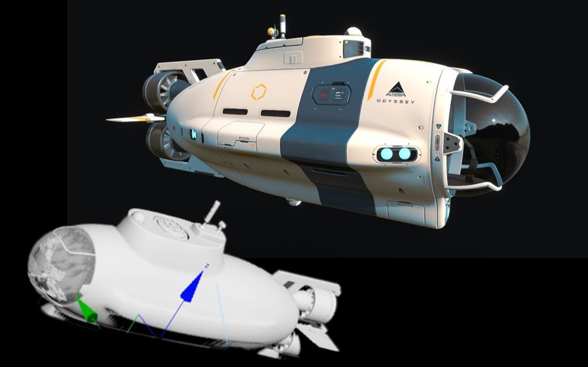 【3dmax建模】次世代场景道具潜艇模型制作,零基础布线教程