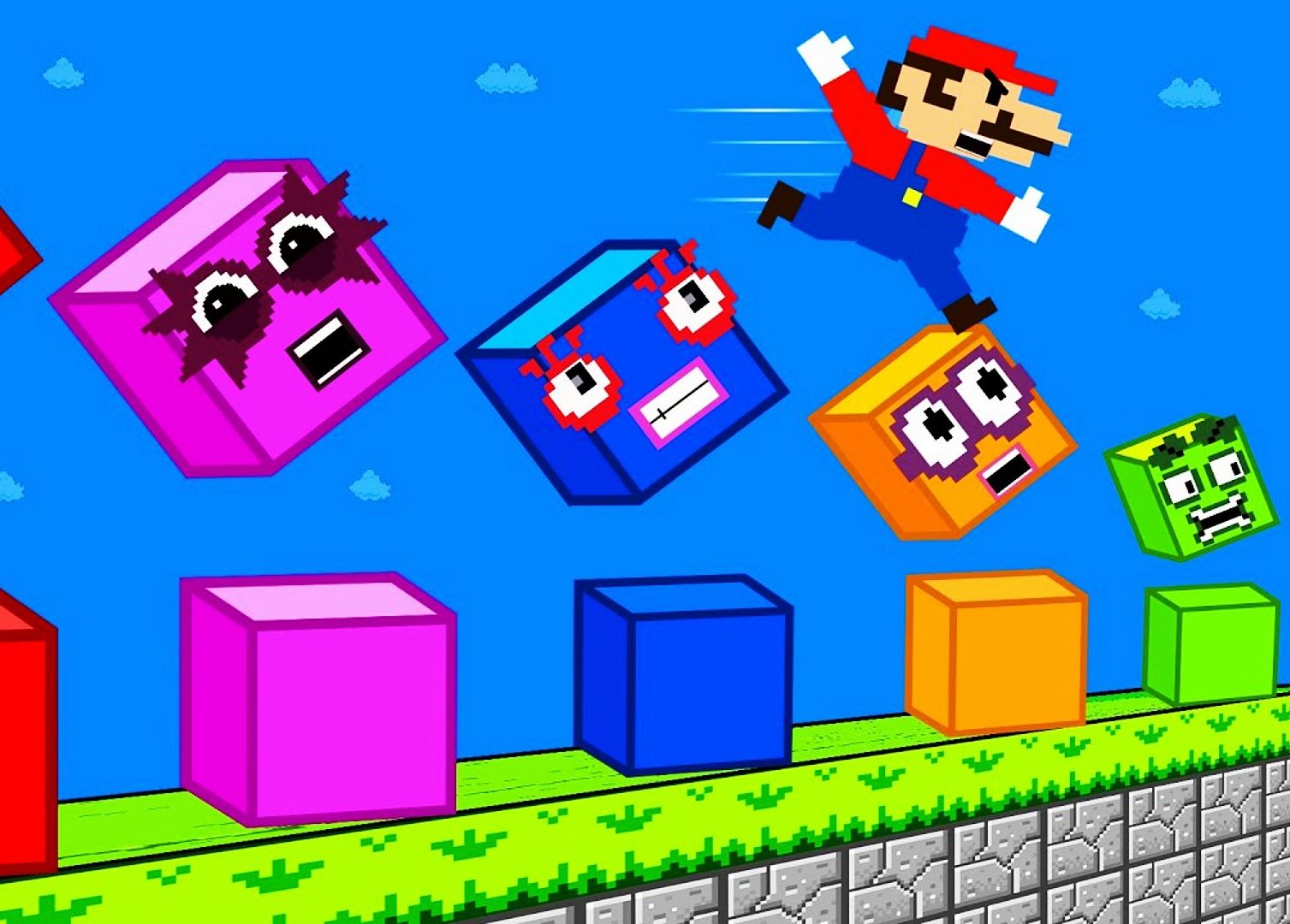 超级玛丽:数字方块游戏大挑战,马里奥vs数字方块123,谁强?