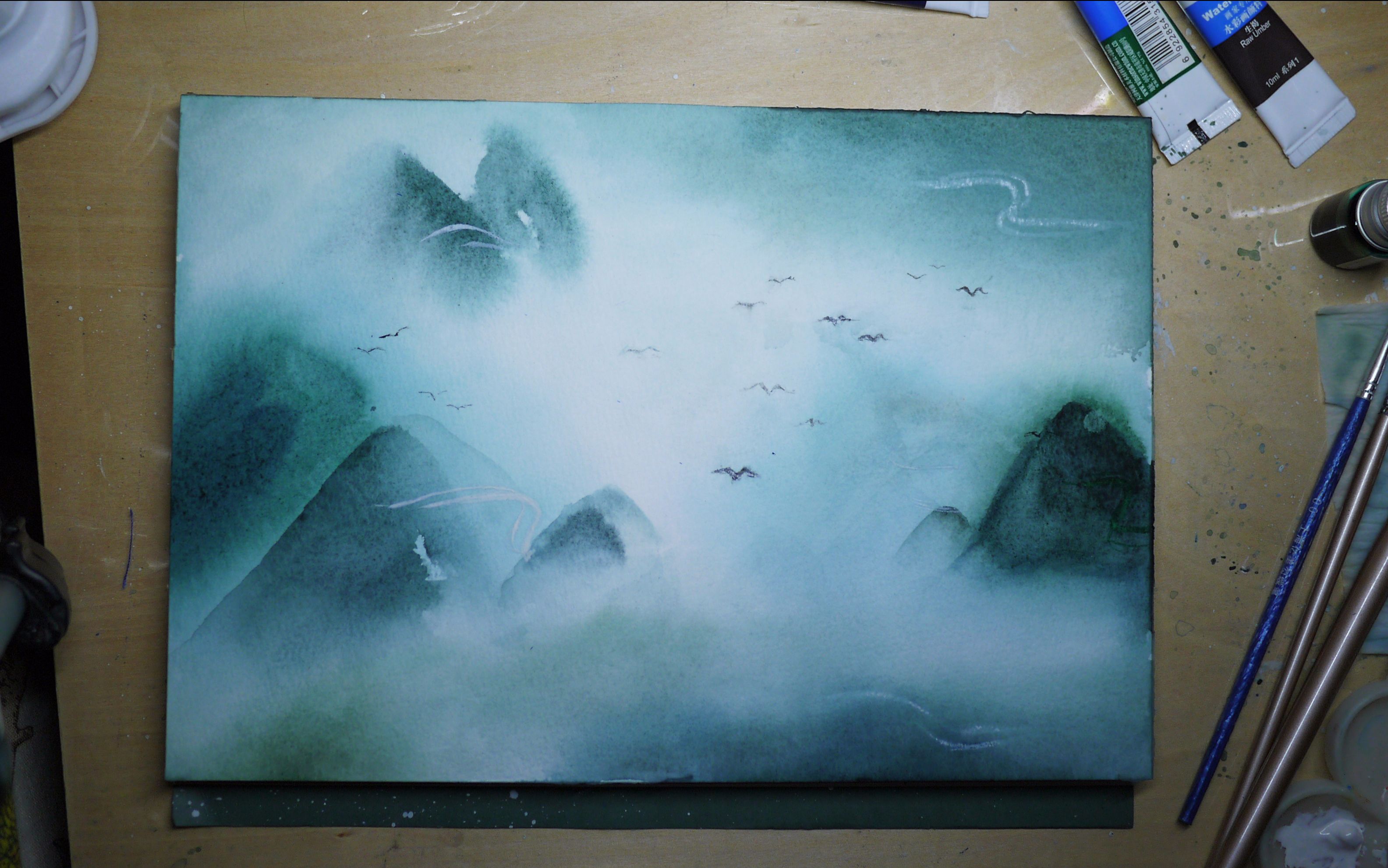 【手绘】水彩风景-写意山水