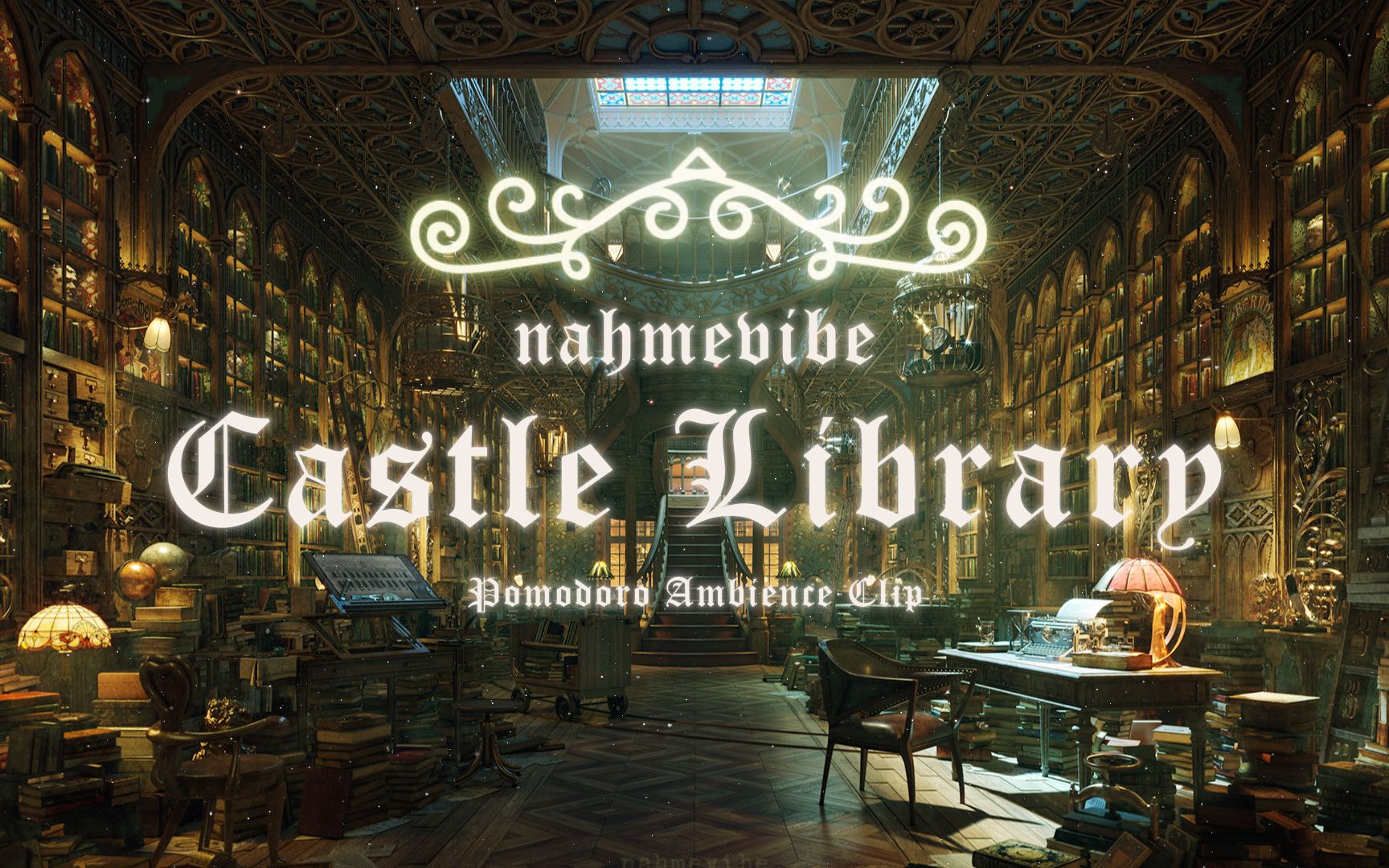 [图]Castle Library 古堡书房|古典音乐+白噪音的番茄钟 | 40+10 白噪音/音乐☞沉浸学习阅读工作 纯音乐☞休息 | 雷雨微风 篝火翻书 古典音乐