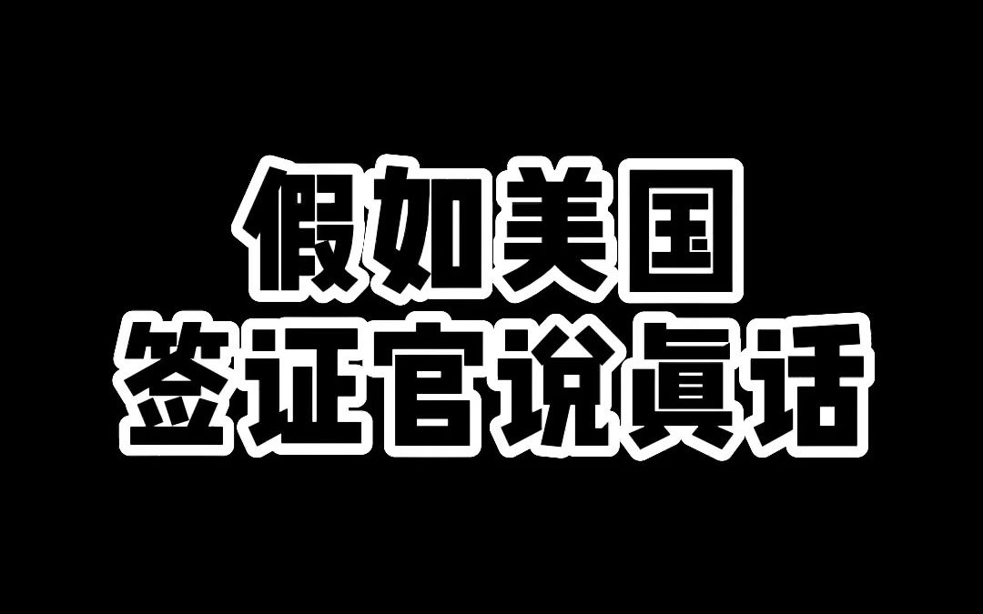 [图]假如美国签证官说真话