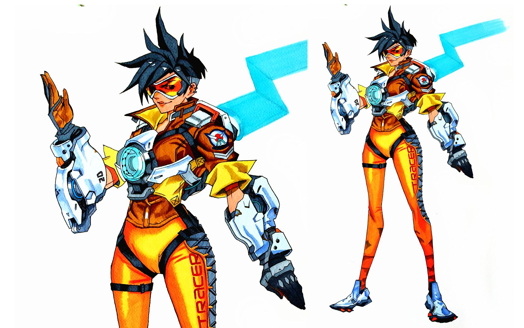 守望先锋当家名角-猎空 马克笔原画手绘_哔哩哔哩 (゜-゜)つロ 干杯