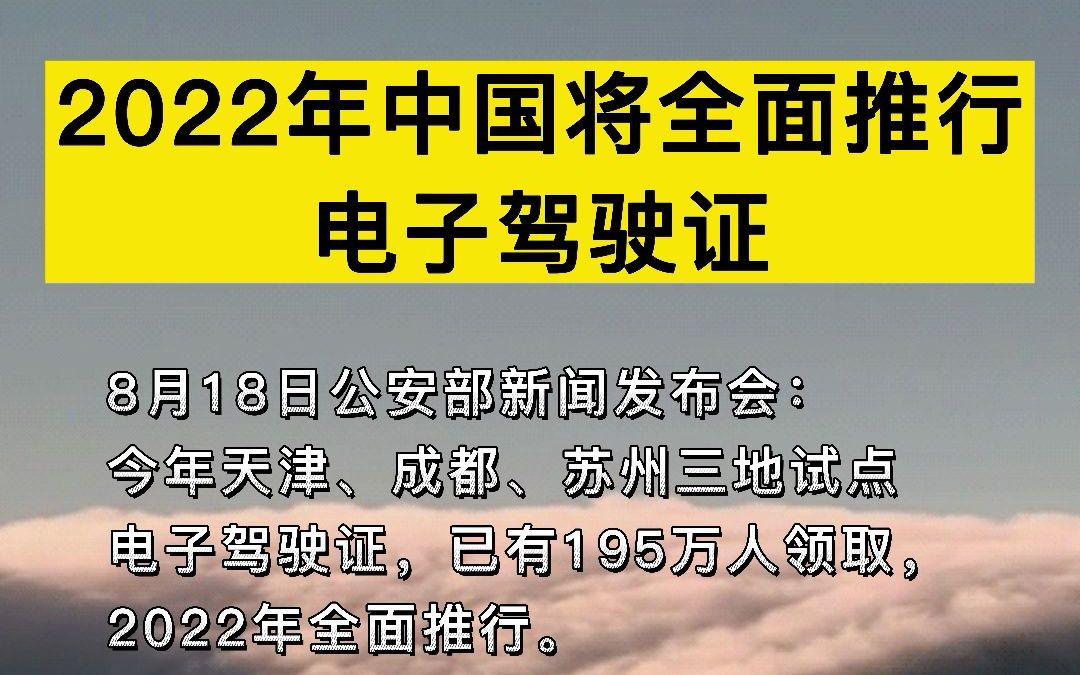 2022年中国将全面推行电子驾驶证哔哩哔哩bilibili