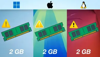 内存极限测试！三大系统仅用2GB RAM会多崩溃？macOS/Windows11/Ubuntu全面对比实测