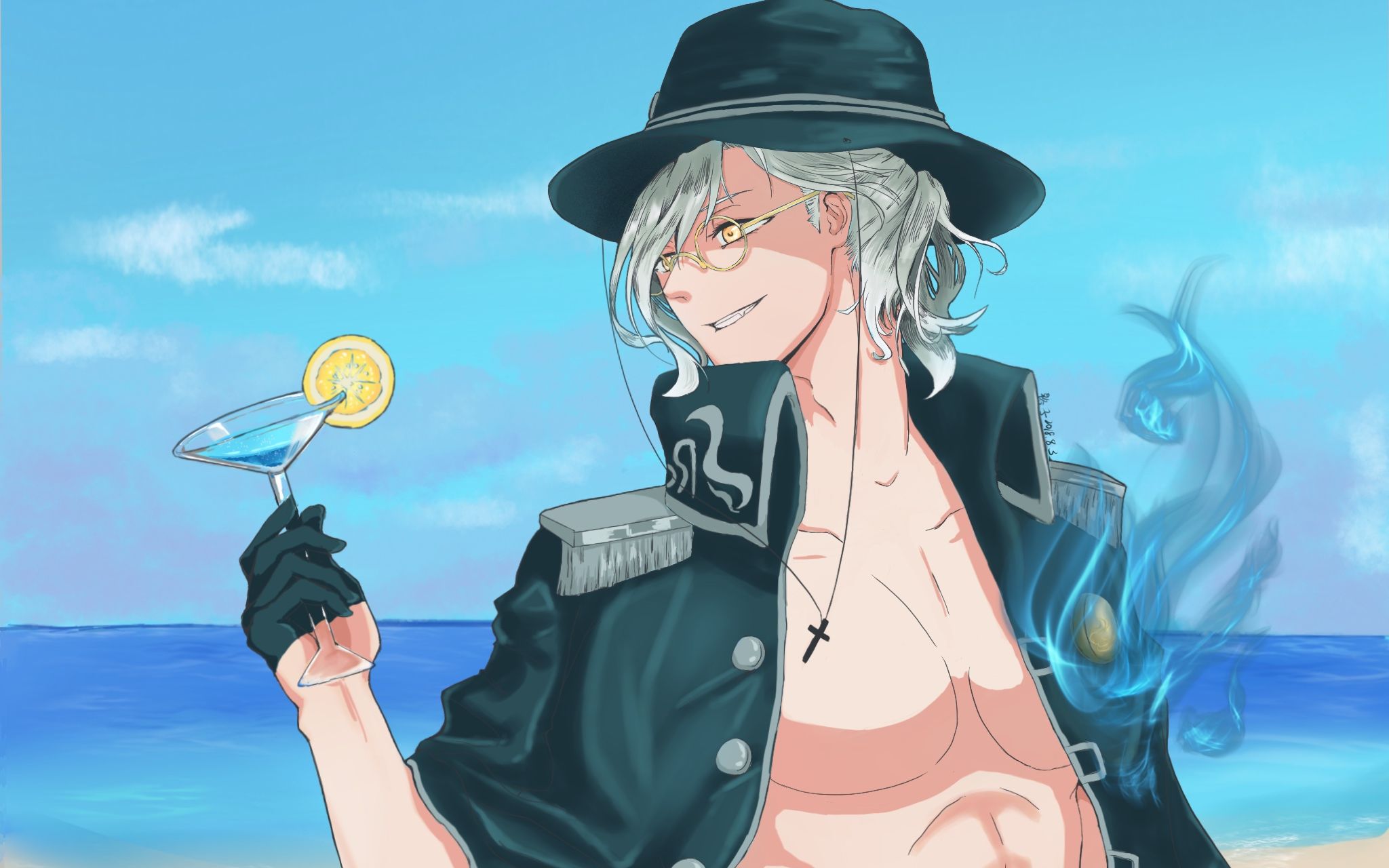 fgo泳装伯爵自嗨绘画过程