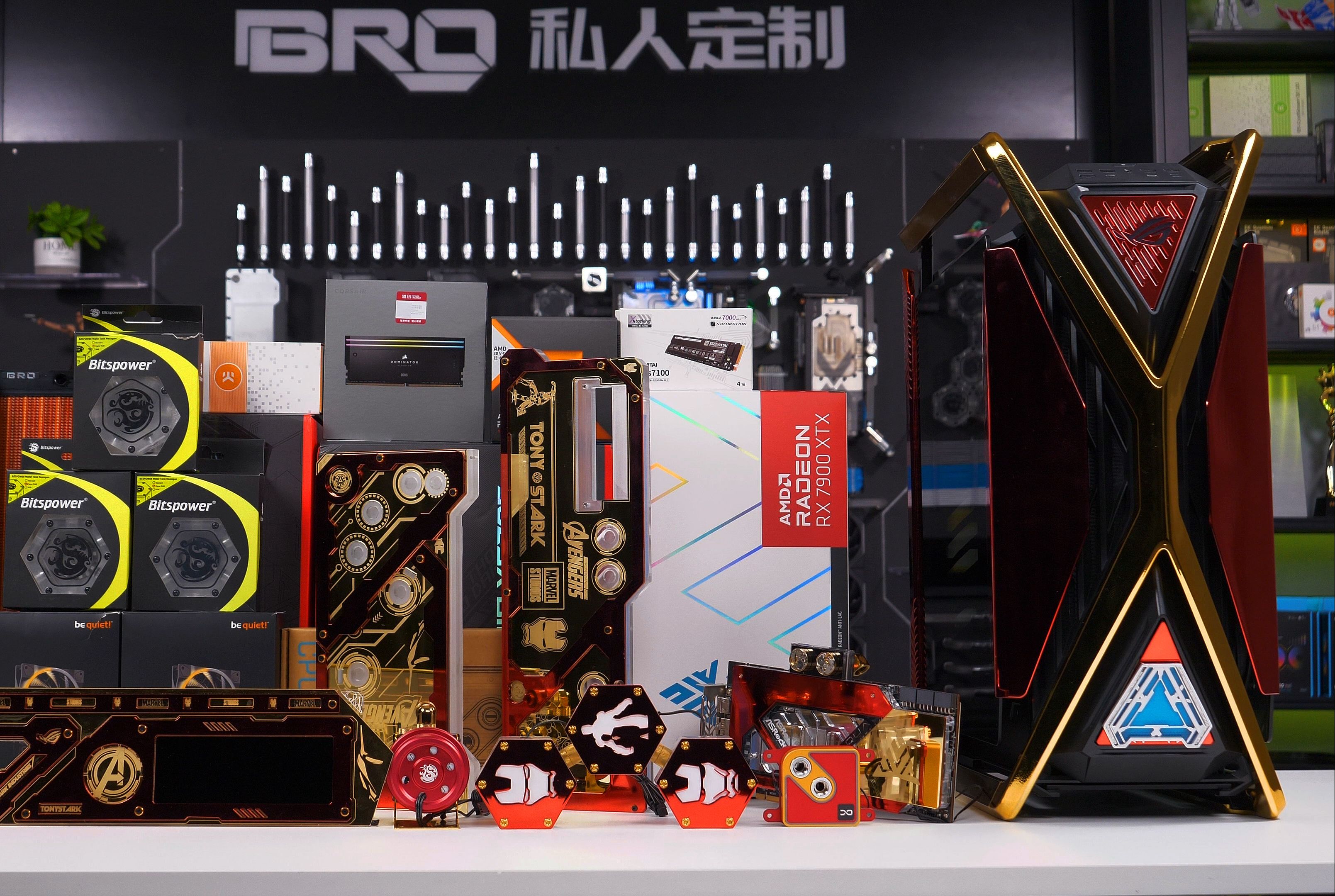 第一台"电镀"rog全家桶"重塑钢铁侠身躯"创世神电镀分体式水冷主机