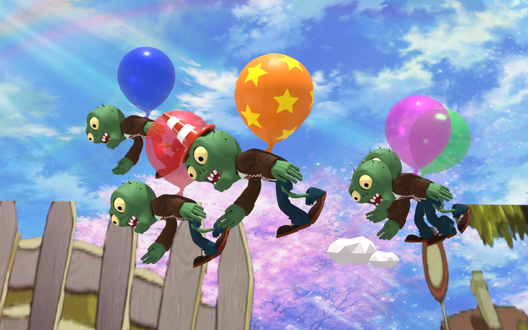 仙人掌万针齐发大破飞天僵尸大队pvz植物大战僵尸游戏3d动画短片