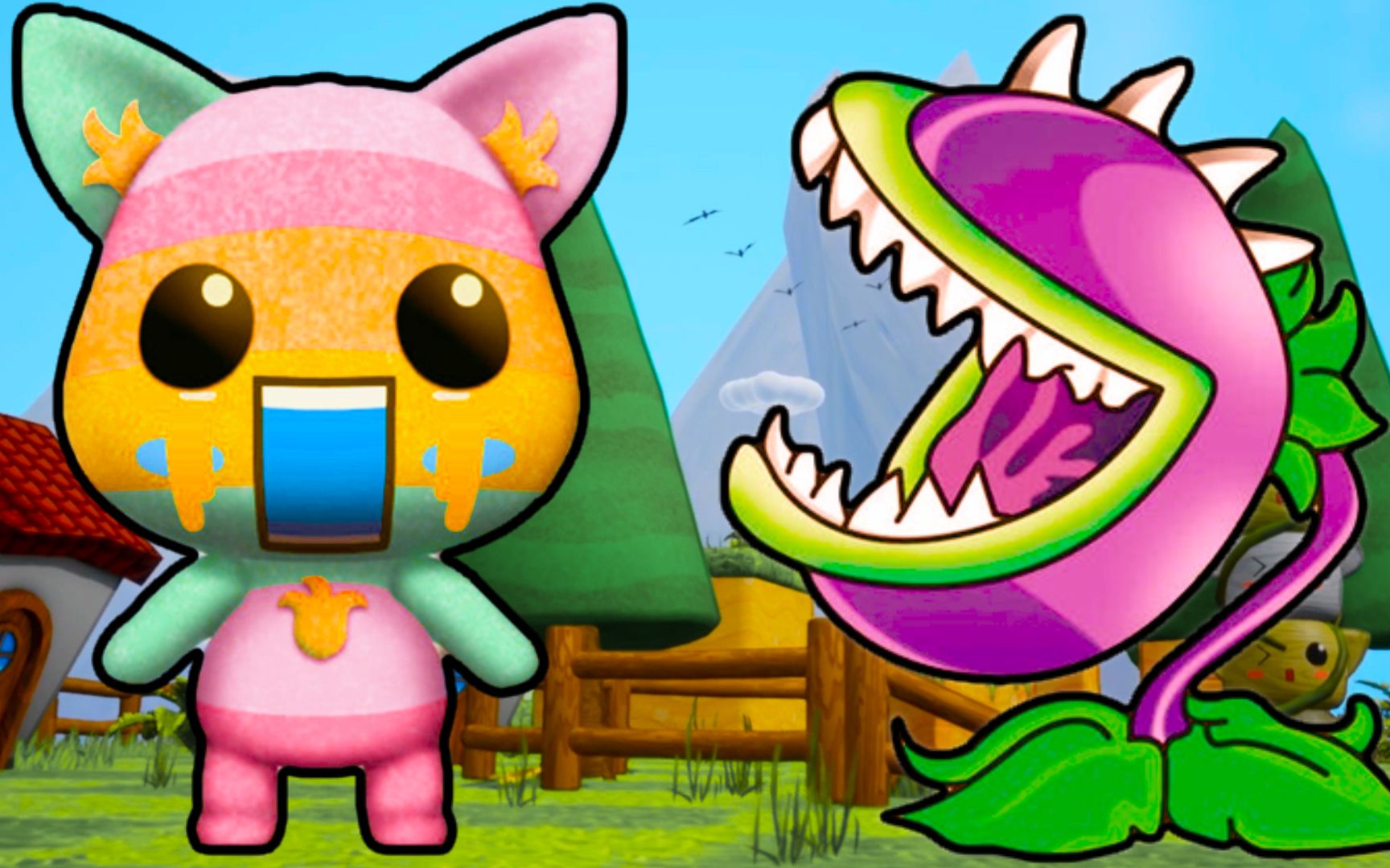 3d猫咪闯关,特工小猫挑战巨型食人花boos!摇摆哥解说