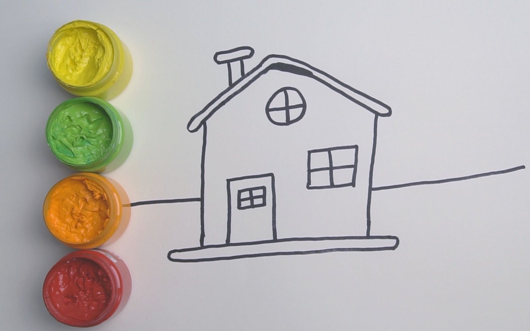 儿童彩绘 玩具屋简笔画 绘图并涂色 学习颜色|学习英语