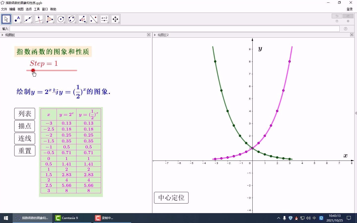 指数函数的图象与性质,高中教材配套ggb课件哔哩哔哩bilibili