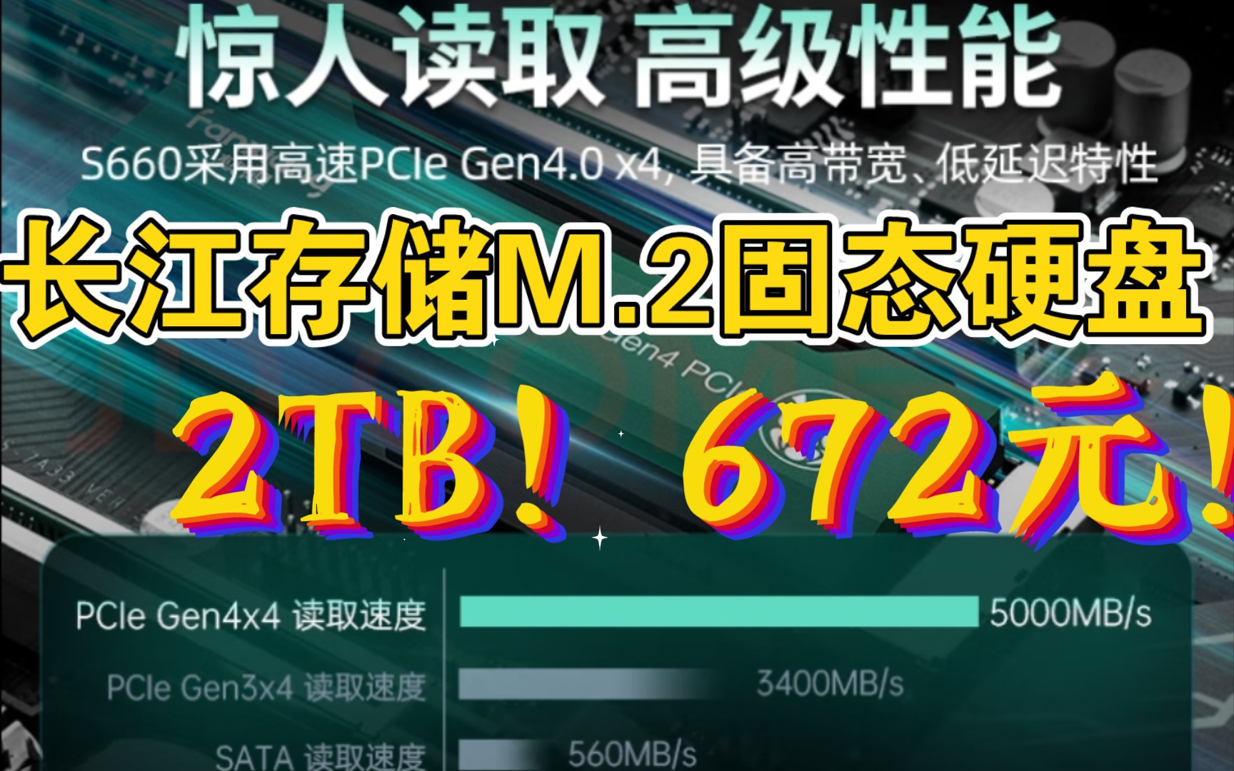 【捡便宜】梵想S660 2TBSSD固态硬盘 M.2接口,PCIe 4.0x4),可适配PS5,国产长江存储TLC颗粒,价格只需672元,速度更快,价格更便宜哔哩哔哩...