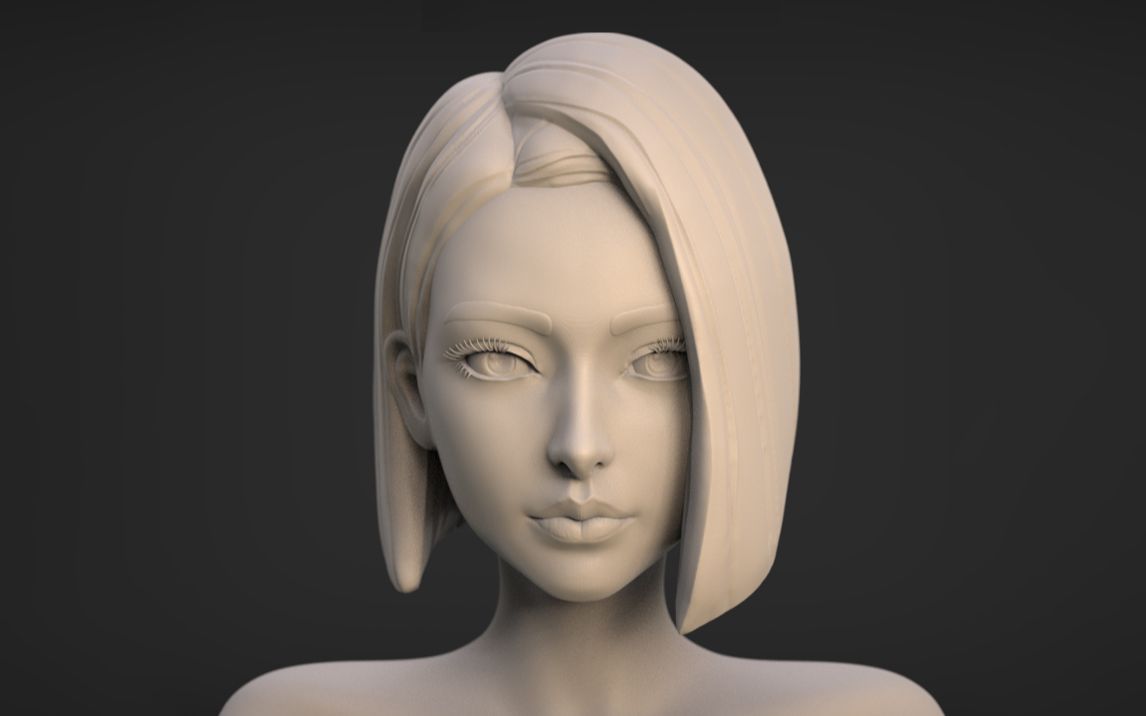 【zbrush】写实女性人头雕刻讲解
