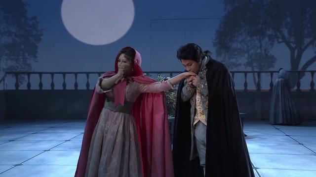 《美妙的时刻即将来临》是苏珊娜在花园里等待和费加罗见面时唱的咏叹