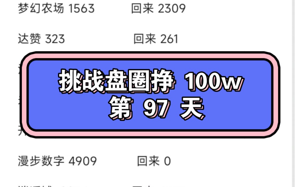 97 天, 农场今天市场出现大量 bd,这个信号不太好;更新了下进度哔哩哔哩bilibili