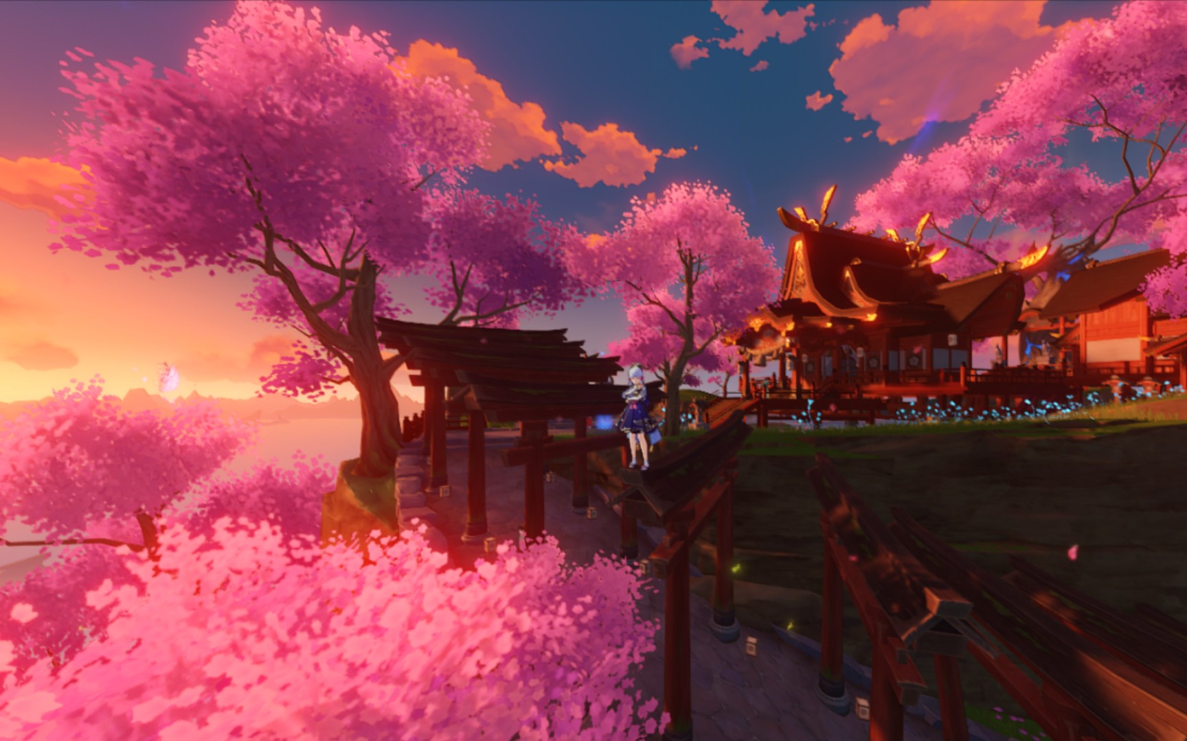 和神里一起欣赏稻妻的唯美画卷