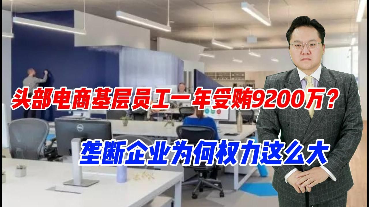 头部电商基层员工一年受贿9200万?垄断企业为何权力这么大哔哩哔哩bilibili