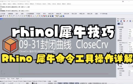 【rhino|犀牛技巧】Rhino 犀牛命令工具操作详解哔哩哔哩bilibili