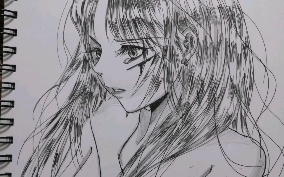 【水笔手绘】含绘画步骤 哭泣的女孩
