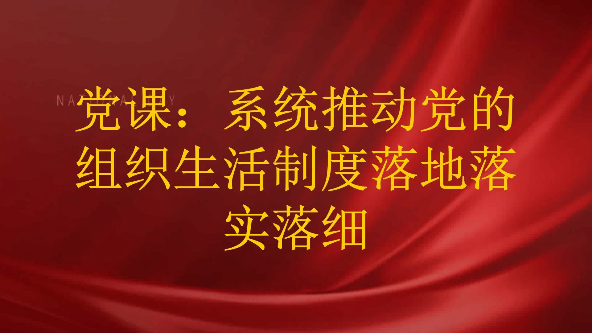 党课:系统推动党的组织生活制度落地落实落细哔哩哔哩bilibili