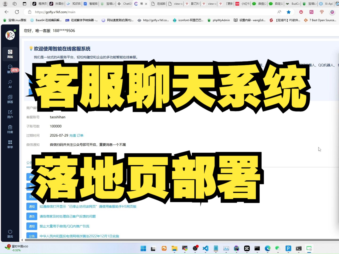 客服聊天系统落地页部署,使用独立域名访问聊天的落地页哔哩哔哩bilibili