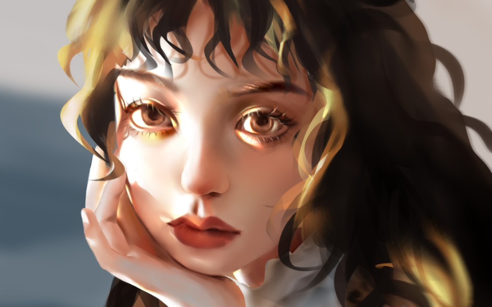 加起来三个半小时的绘画过程,果然厚涂 光影yyds