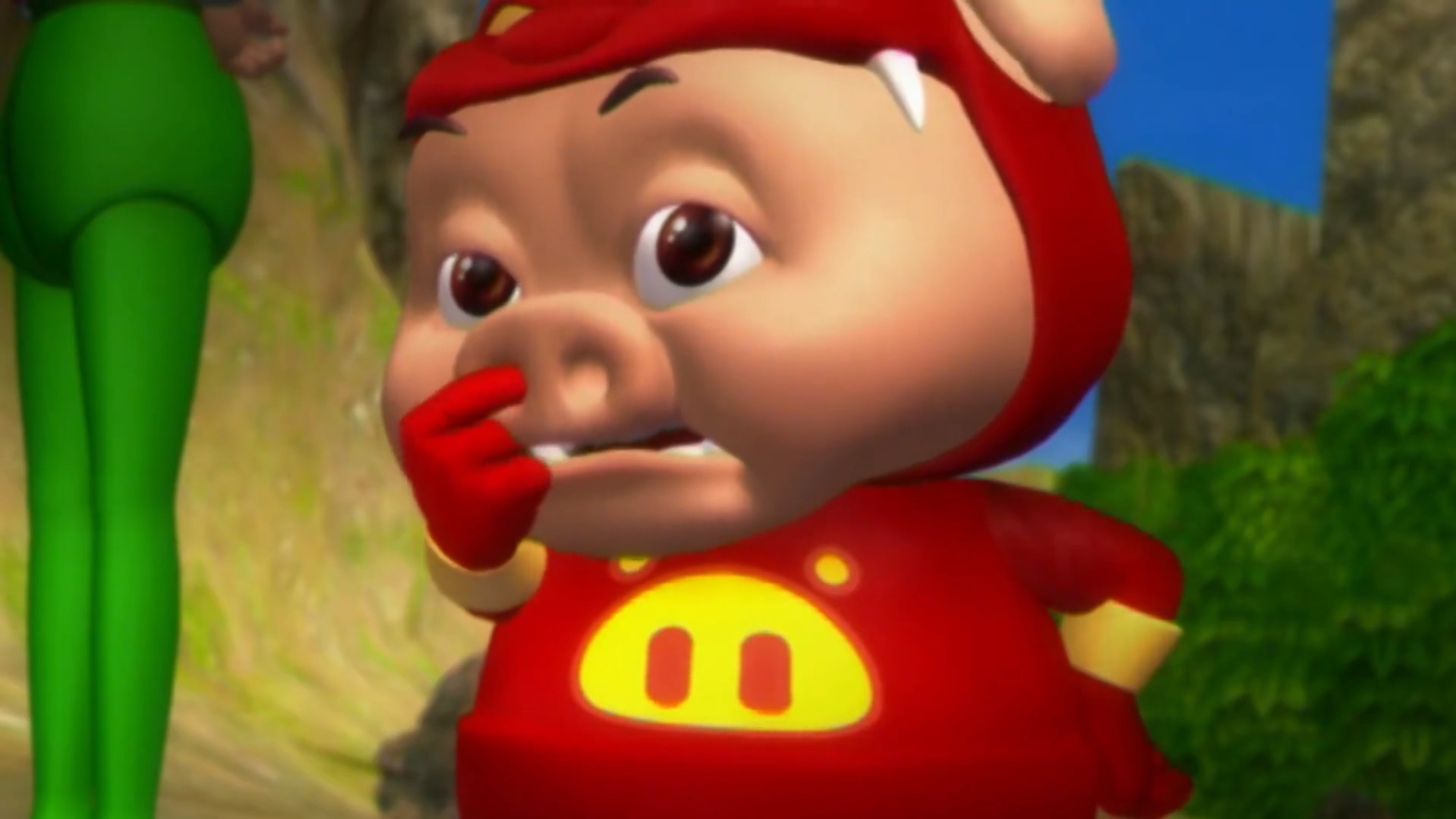 死猪每天抠鼻屎 怪不得鼻孔这么大