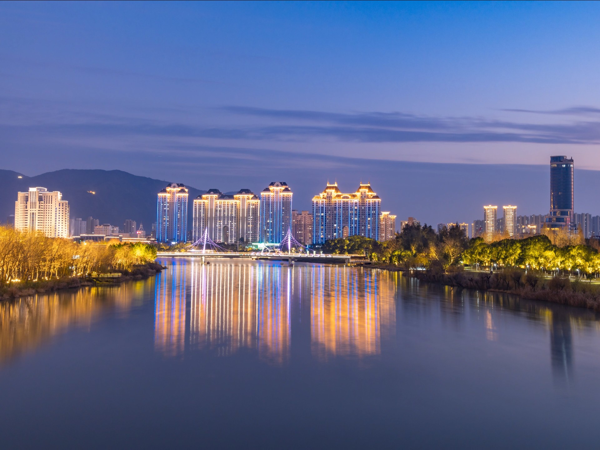 黄岩永宁公园日转夜延时