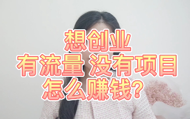 草根创业,有流量,没有项目,怎么赚钱翻身?哔哩哔哩bilibili