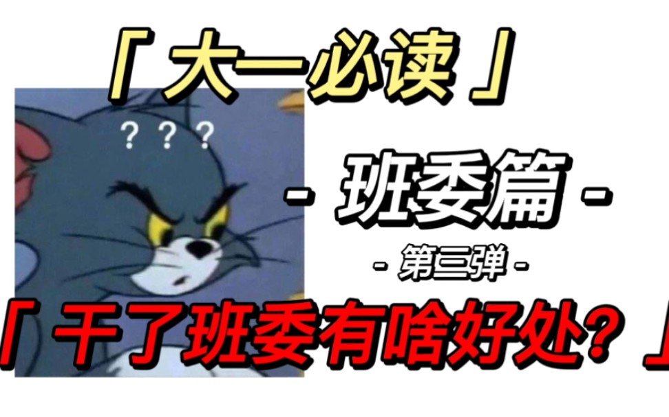 【新生必读】抢着进班委~到底有啥用?搞清楚了吗?哔哩哔哩bilibili