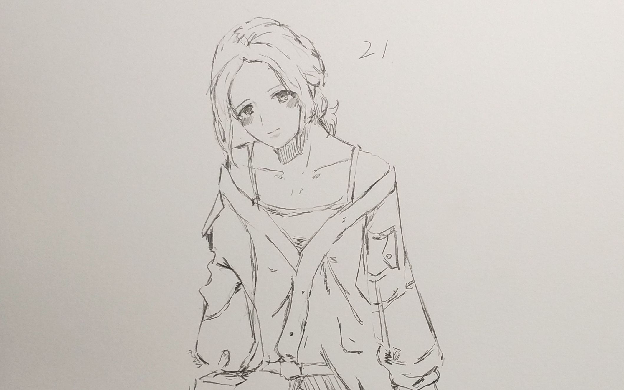 手绘自学画画第21张练习半身