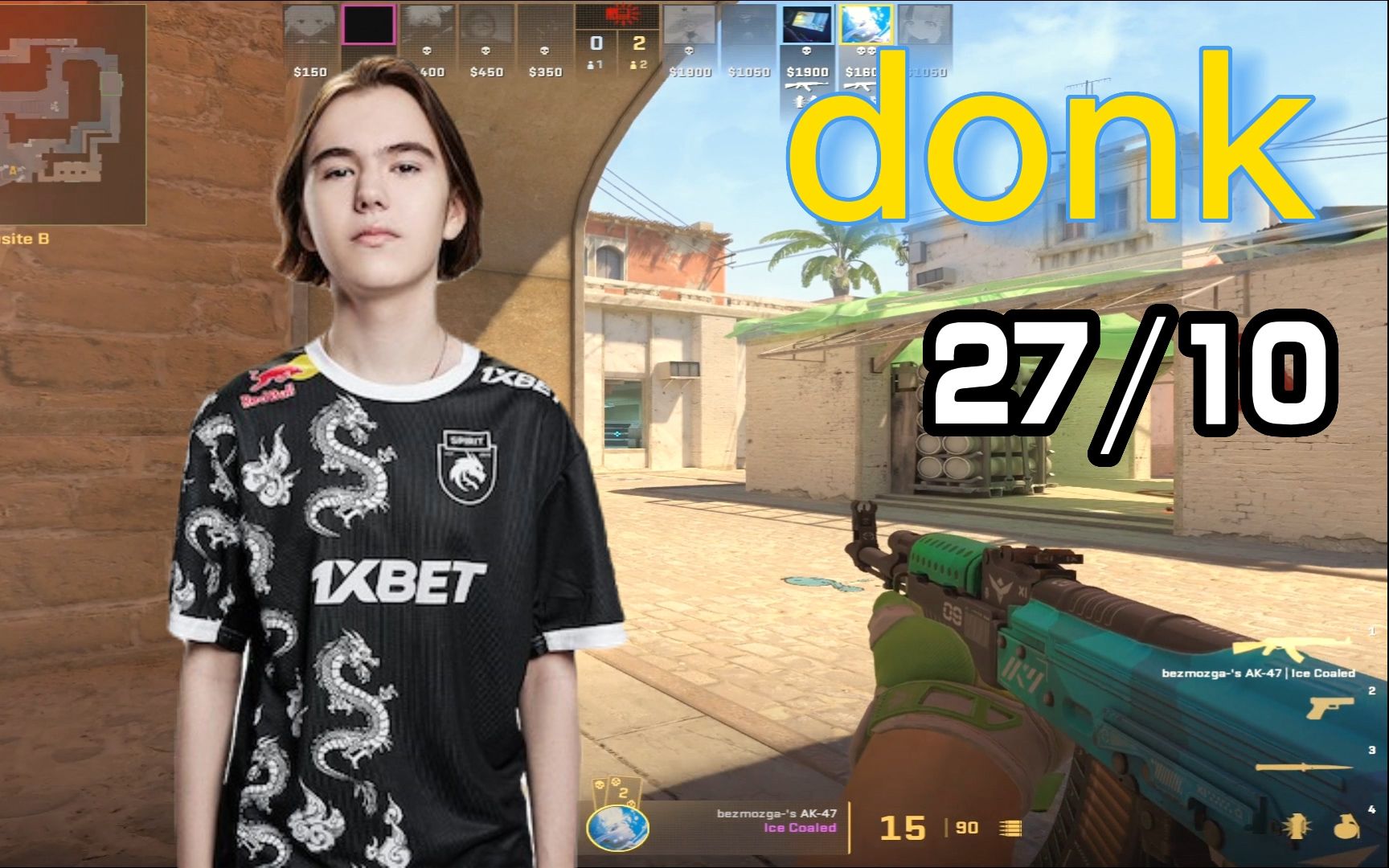 【donk】打出来7次三杀 (2710)FACEIT 第一视角(荒漠迷城Mirage) 2023.11.28第一视角