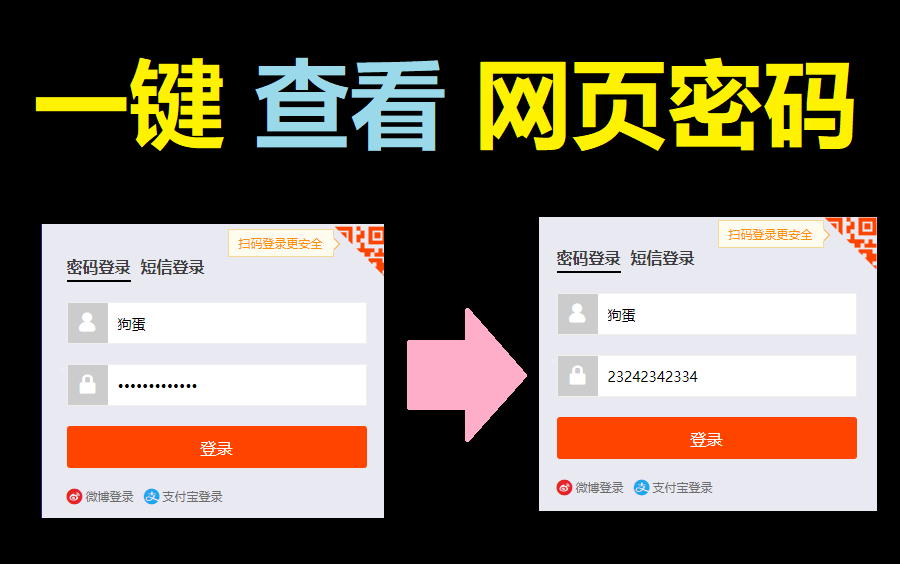 一键查看密码/网页密码哔哩哔哩bilibili